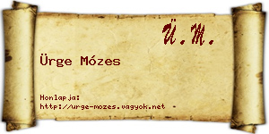 Ürge Mózes névjegykártya